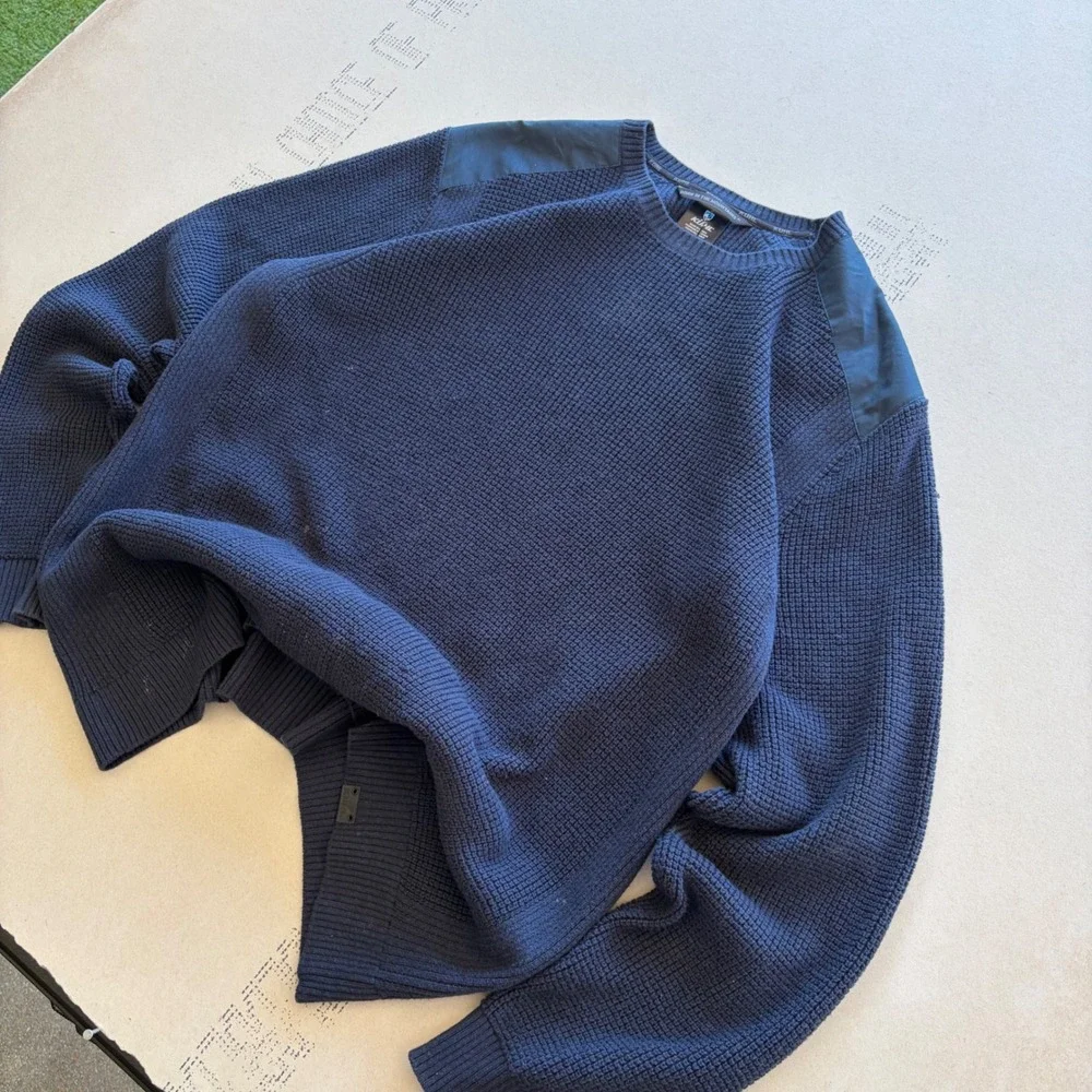Gorpcore Kuhl Revel Sweater Navy Blue Waffle Knit